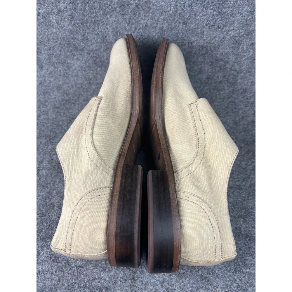 Donald J Pliner Zande-WA Double Monk Strap Shoes Mens 11M Beige Canvas Loafers